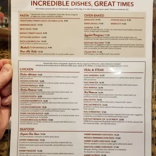 Menu, side one.