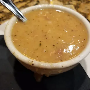 Italian Sausage and Bean soup. The soup was good.