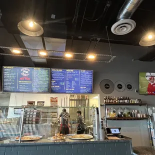 Taken from the Front counter. Staff busy making NY Pizzas at Joey's.