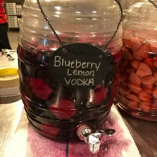 Blueberries and lemon marinated in vodka for several days. This was fantastic!