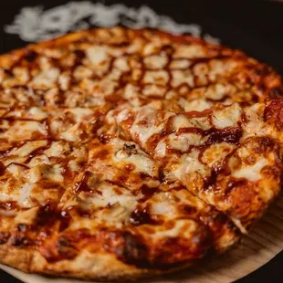 BBQ chicken pizza.