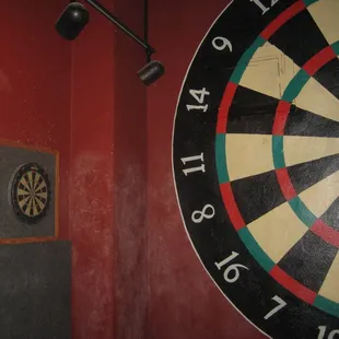 dart boards and mural