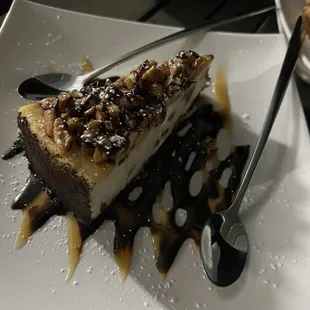 Turtle cheesecake. It just arrived today and it&apos;s delicious!!!!  Not too sweet. Just the right amount of everything