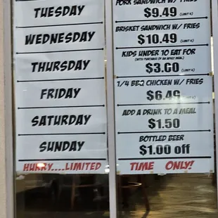 Specials of the week