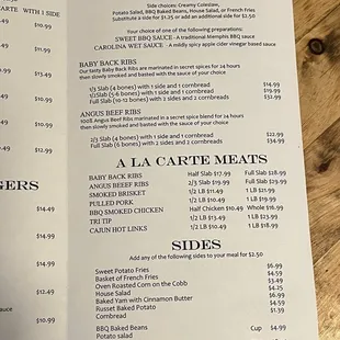 Menu as of 06/07/2024