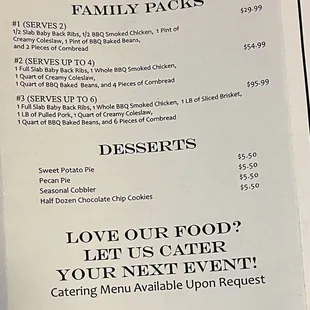 Menu as of 06/07/2024