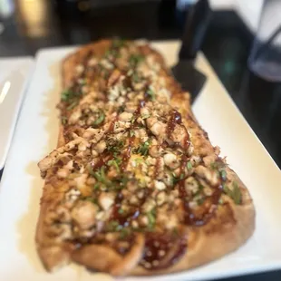 BBQ Chicken flat bread pizza