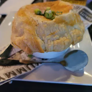 Special Pot Pie for the month!  The buttery flaky crust will have you coming back again!