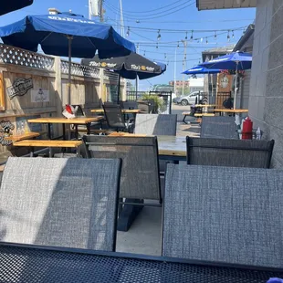Joeys yardarm outdoor patio, Root river &amp; Lake Michigan dead ahead