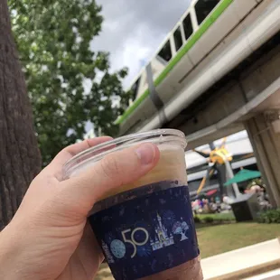 Drinking beneath the Monorail. Only at Disney.