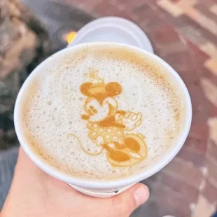 Cute Minnie latte art