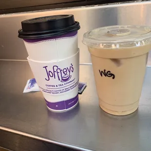 Regular Coffee and Iced Winter Gingerbread Latte