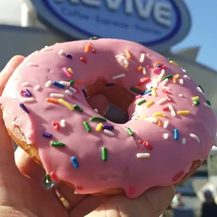 Pink Iced Sprinkled Donut in the Magic Kingdom