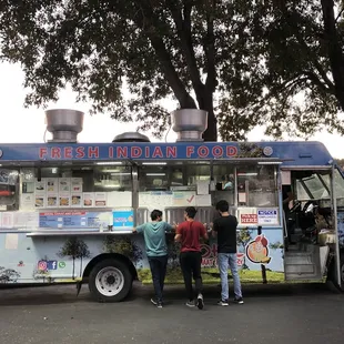 The outside view of the food truck