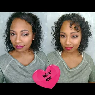 Different days, same top, but I can totally see a huge 180° change in my curls after seeing Emily