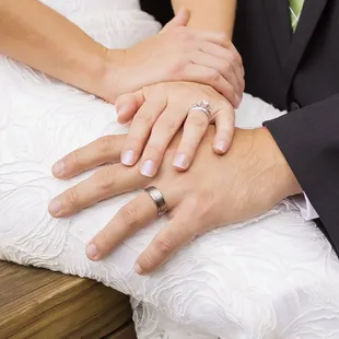 Wedding day adornments purchased at Johannes Hunter Jewelers.