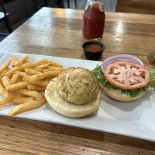 Crab cake sandwich