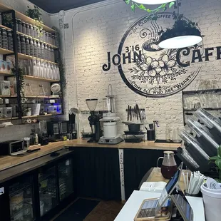 the interior of a coffee shop