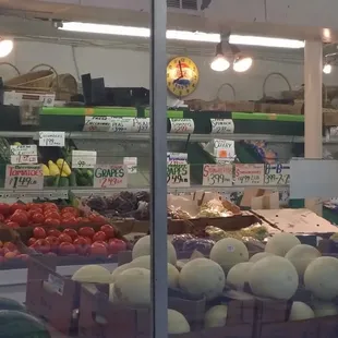 a display of fruits and vegetables