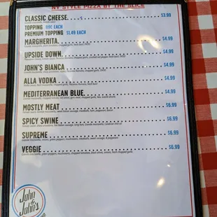 Slice menu