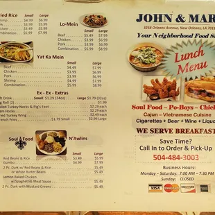 Menu Front 10/22/19