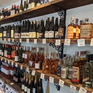 shelves of liquor