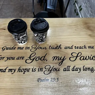 Table and coffees