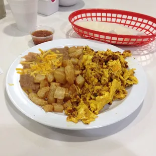 Chorizo &amp; Eggs plate.