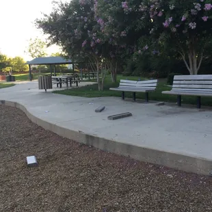Kids and I came to the park the next day and someone had destroyed a couple of the park benches