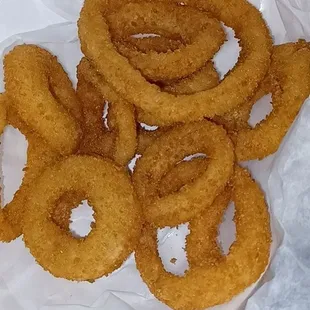 Onion rings you get about 10 for $4.50