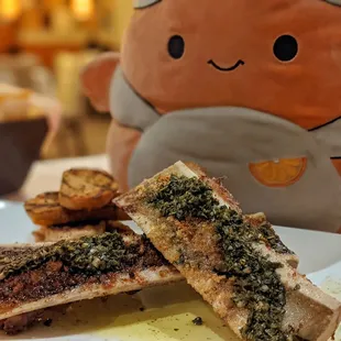 Too much richness for ricky. (Roasted bone marrow)