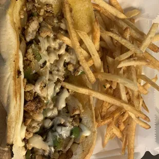 Chicken philly sandwich &amp; fries
