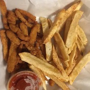 Clam strips and fries