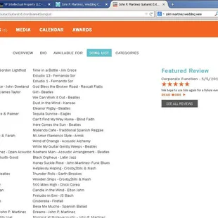 Sample Song List - Visit my The Bash link from this site for up to date list.