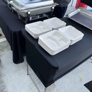 a table with food items