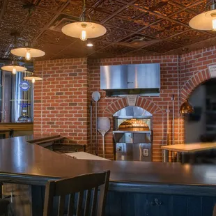 Wood-Fired Brick Oven with Pizza Bar Seating