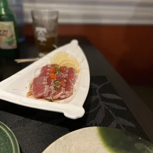 Tuna Tataki, this is a very refreshing dish.