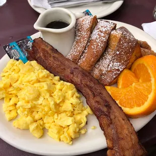 French Toast with Bacon and 2 Eggs