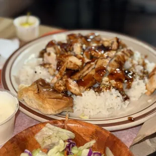 Teriyaki Chicken Plate with salad on the side
