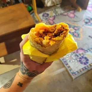 Perfect charizo breakfast burrito