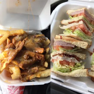 a sandwich and fries