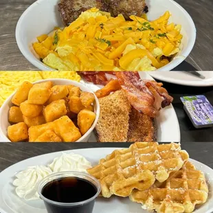 waffles, food