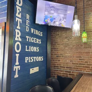 Hometown feel with the decor.