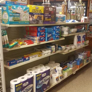 shelves of toilet paper