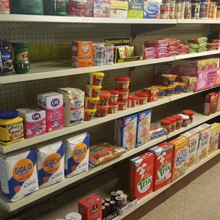 grocery items on shelves