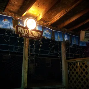 a sign for the restaurant