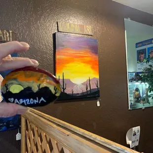 A Rick I painted to hide in Pine-top- almost the same as the painting on the wall.