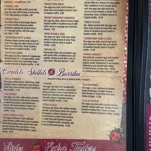 Some of their breakfast menu