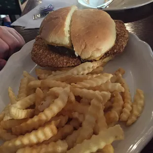Waylon sandwich: breaded pork tenderloin AND a 1/3 burger!