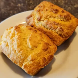 Two corn muffins